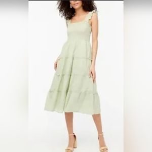 New J.Crew Factory Smocked Tiered Midi Dress Small